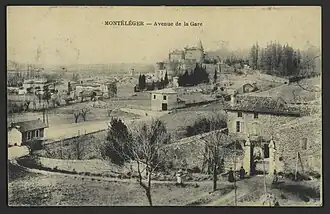 Bourg de Montéléger au début du XXe&nbsp;siècle.