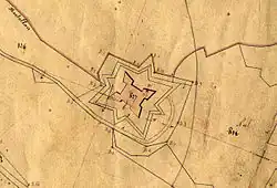 Situation sur le cadastre de 1872.