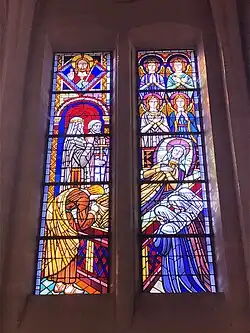 Vitrail de l'abside à droite : La Dormition