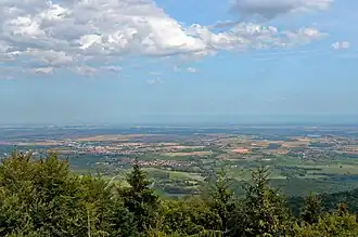 La plaine d'Alsace vue depuis le mont Sainte-Odile.