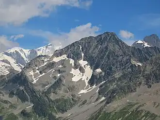 Le mont Tondu depuis le col du Bonhomme.