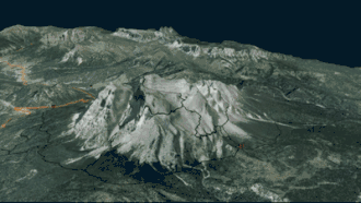 Animation en 3D du groupe du Monte Pelmo.