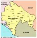 Carte du Monténégro en 1913.