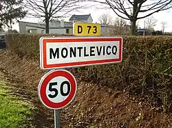 Le panneau d'entrée d’agglomération en 2012.