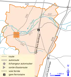 Carte représentant le tracé des principales voies de communication d'un territoire.
