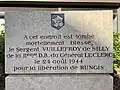 Plaque en mémoire du Sergent Georges de Vuillefroy de Silly à Rungis