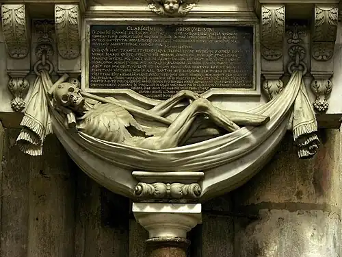 Détail du monument funéraire de Jean de Sachy : la mort.