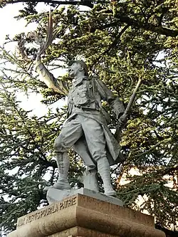 Eugène Bénet, Le Poilu victorieux, détail du Monument aux morts de Rignieux-le-Franc.