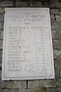 Stèle aux martyrs de la Résistance