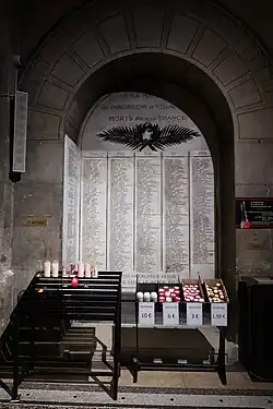 Plaque des Morts pour la France.