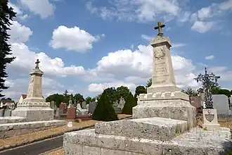 Les monuments aux morts allemand et Français de la guerre de 1870.