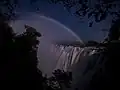 Un arc-en-ciel lunaire sur les chutes Victoria. Juin 2022.