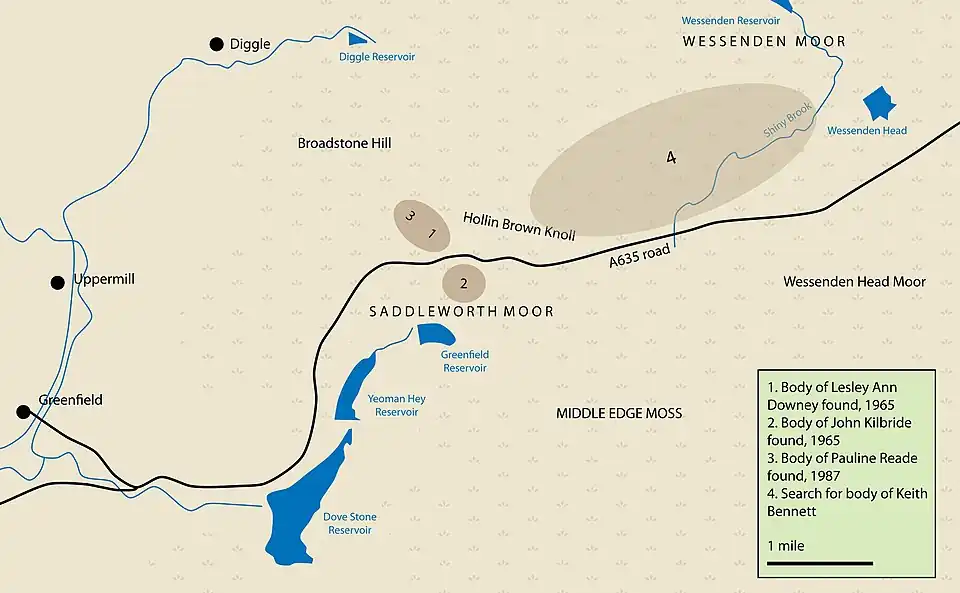 Une carte montrant les régions où les corps de trois enfants ont été retrouvés