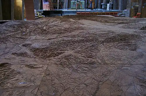 Carte en relief de Moravie et Silésie.