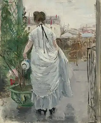 Berthe Morisot, Jeune Femme arrosant un arbuste, 1876