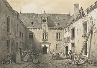 Auguste Mayer : L'ancien hôtel de ville de Morlaix (dessin de 1845-1846)