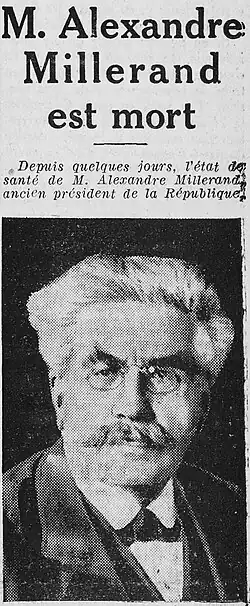 Article de journal faisant état de la mort d'un homme dont une photo est présentée