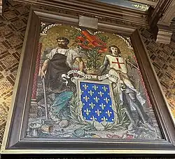 Mosaïque de l'atelier Guilbert-Martin illustrant les armes de la Ville