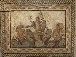 L'épiphanie de Dionysos, mosaïque de Dion, IIe siècle. Musée archéologique de Dion.