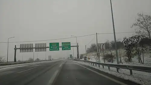 Sortie de la A27 vers la A2.