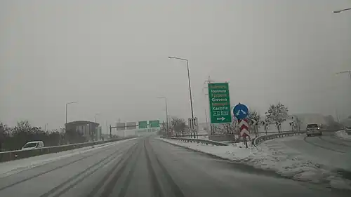Sortie de la A27 vers la A2.