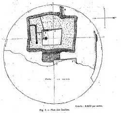 Plan manuscrit des fouilles.