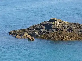 Vue de l'îlot rocheux, le 3 octobre 2015.