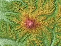 Représentation SRTM du mont Rainier.