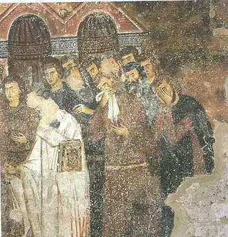 Nobles pleurant à l'enterrement d'Anne Dandolo, femme de Stefan Ier Nemanjić.