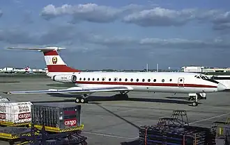 C9-CAA, l'appareil impliqué dans l'accident, ici à l'aéroport de Londres-Heathrow en octobre 1983.