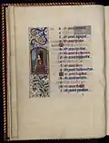 Septembre : Signe astrologique de la Vierge (enluminure marginale, fol.8v).