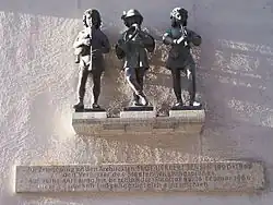 Les trois enfants musiciens de la première Fontaine des poissons de Munich
