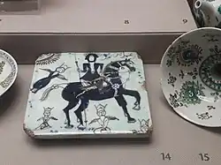 Carreau émaillé : Mahomet montant le coursier Bouraq.