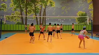 Terrain de volley.