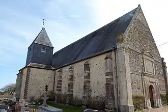 Mur nord et tour-clocher.