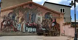 Photographie de fresques murales de la ville de Fonni.