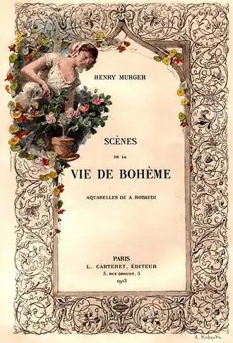 Illustration pour Scènes de la vie de Bohème d’Henry Murger.