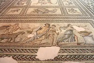 Mosaïque de l'Annus-Aiôn-détail : cortège dionysiaque.