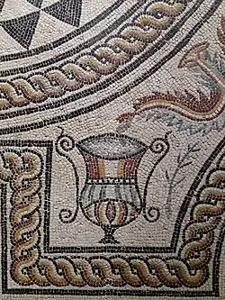 Détail du vase à acanthe.