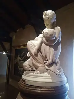 Émile André Boisseau, La Fille de Celuta pleurant sur son enfant mort, 1871, groupe en marbre