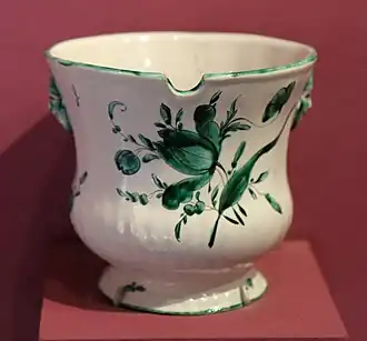 Rafraîchissoir à verres, camaïeu vert de petit feu, Fabrique Ferrat