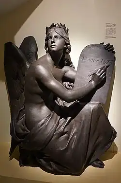 L'Histoire grave sur ses tablettes la date de l'évacuation de Nancy par les Prussiens le 1er août 1873, 1879, Nancy, Musée lorrain.