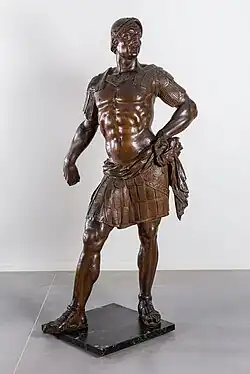 Pierre Vaneau, Soldat de la légion thébaine, fin du XVIIe siècle, noyer, H. 1,86/1,89 m.