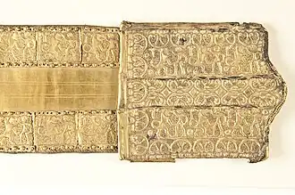 Boucle de ceinture, décor à motifs guerrier