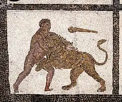 Hercule étouffant le lion de Némée