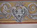 Détail d'une fresque avec le blason de la famille Eroli.