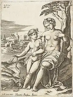 Vénus et Cupidon, d'après Raphaël (1516, Musée national de Varsovie).