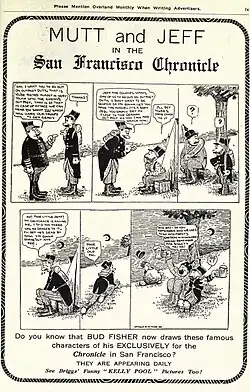 planche annonçant le comic strip de Mutt and Jeff