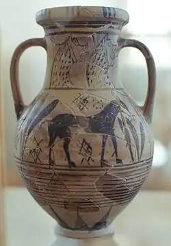 Donkey vase, orientalizing style, probably from Sifnos, 700-650 BC