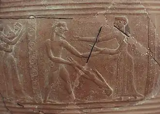 Large relief pithos, capture of Troy, detail, 675-650 BC